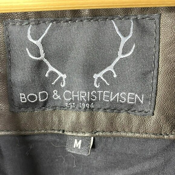 Bod & Christensen Leather Jacket Womens Medium Black Moto Biker Style Quilted - Picture 6 of 7